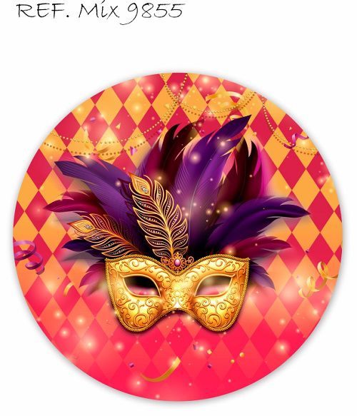 Painel Festa Redondo Sublimado Carnaval C/elástico