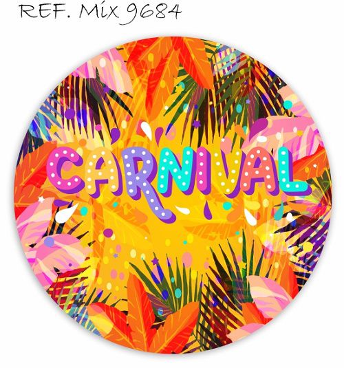 Painel Festa Redondo Sublimado Carnaval C/elástico