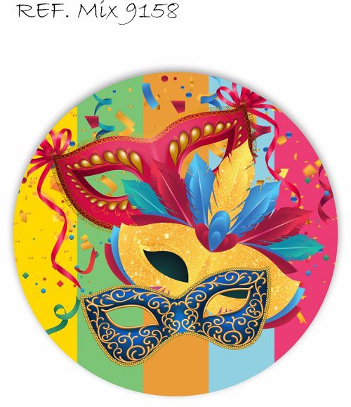 Painel Festa Redondo Sublimado Carnaval C/elástico