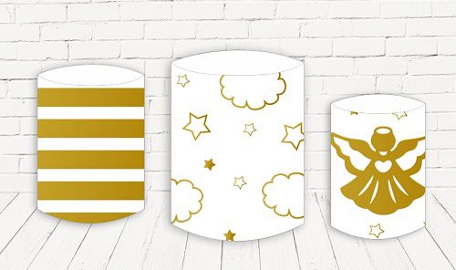 Trio De Capas P/ Cilindros Sublimado Batizado Veste Fácil