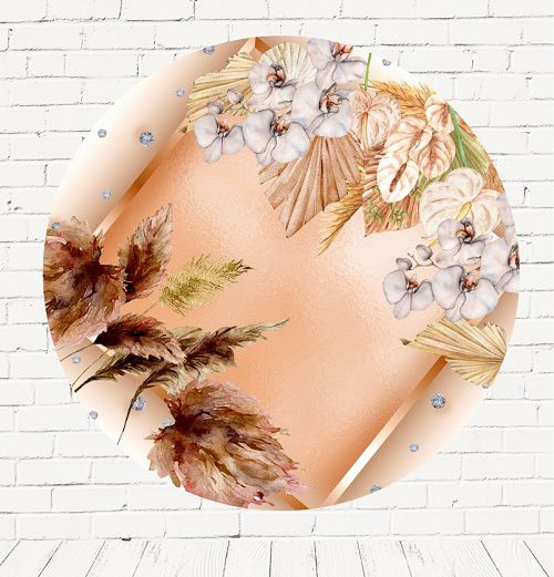 Painel Festa Redondo Sublimado Boho C/elástico