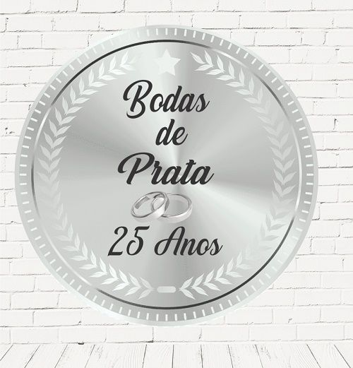 Painel Festa Redondo Sublimado Bodas De Prata C/elástico