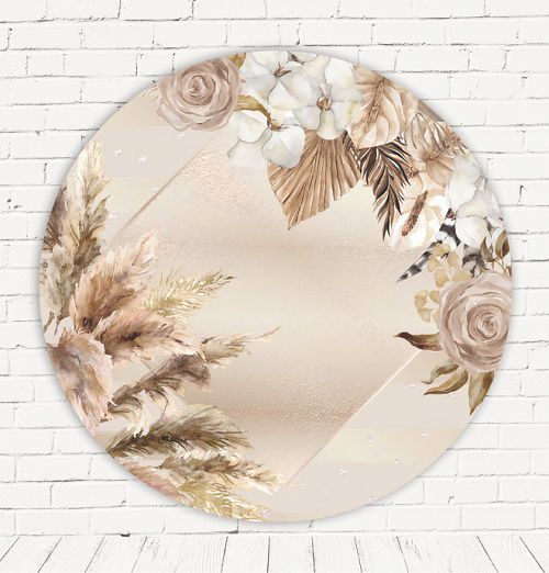 Painel Festa Redondo Sublimado Bohoo C/elástico