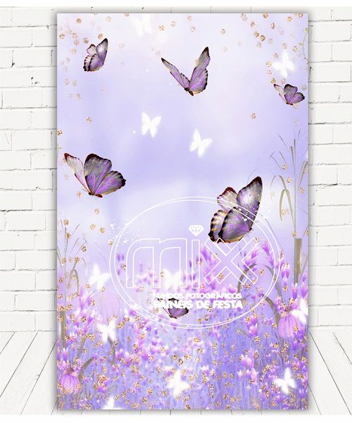 Painel Retangular Decorativo Para Festa Borboleta