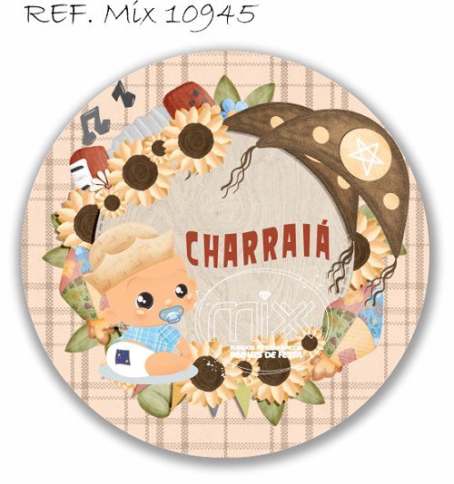 Painel Festa Redondo Sublimado Chárraia chá de bebe C/elástico