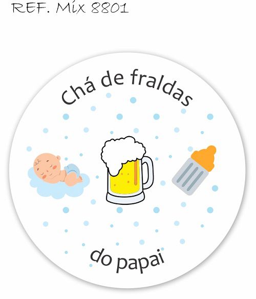 Painel Festa Redondo Sublimado Chá de fraldas do papai C/elástico