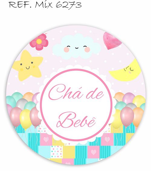 Painel Festa Redondo Sublimado Chá de bebe C/elástico