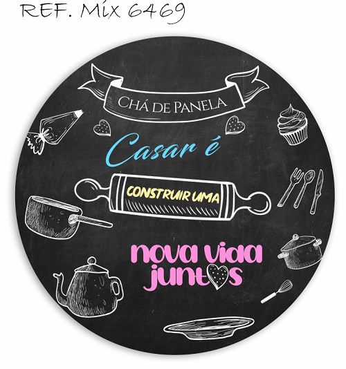Painel Festa Redondo Sublimado Chá de casa nova C/elástico