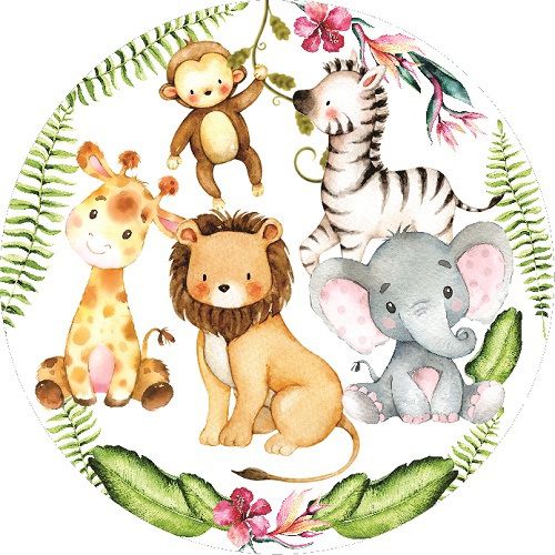 Painel Festa Redondo Sublimado Safari C/elástico