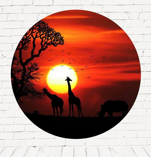 Painel Festa Redondo Sublimado Safari C/elástico