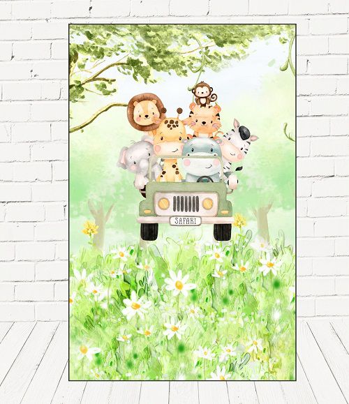Painel Retangular Decorativo Para Festa Safari