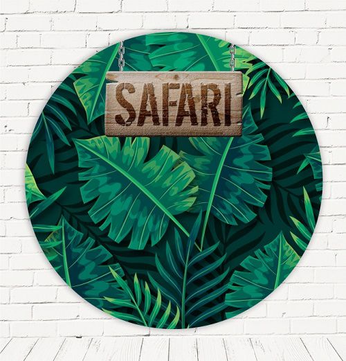 Painel Festa Redondo Sublimado Safari C/elástico