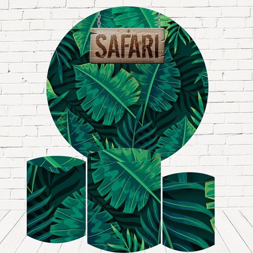 Painel Redondo Sublimado Safari + Trio de Cilindros Veste Fácil