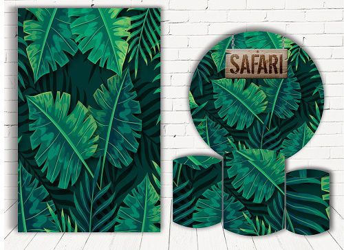 Painel Redondo Sublimado Safari + Trio de Cilindros Veste Fácil + Painel Lateral