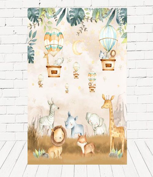 Painel Retangular Decorativo Para Festa Safari