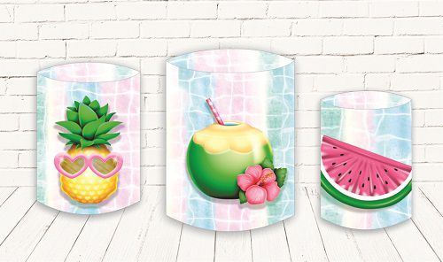 Trio De Capas P/ Cilindros Sublimado Pool Party Veste Fácil