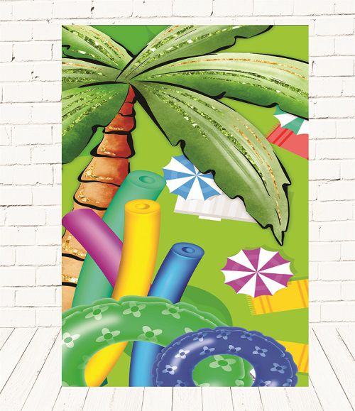 Painel Retangular Decorativo Para Festa Pool Party