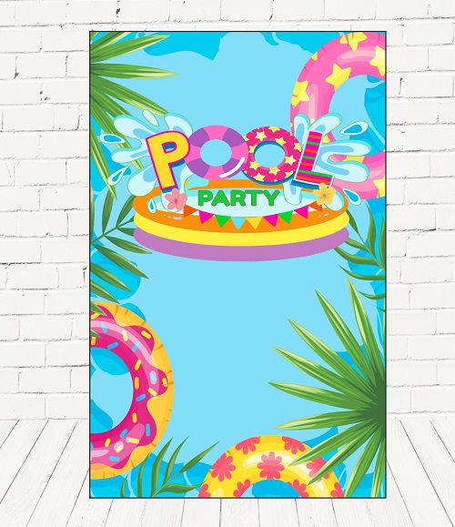 Painel Retangular Decorativo Para Festa Pool Party