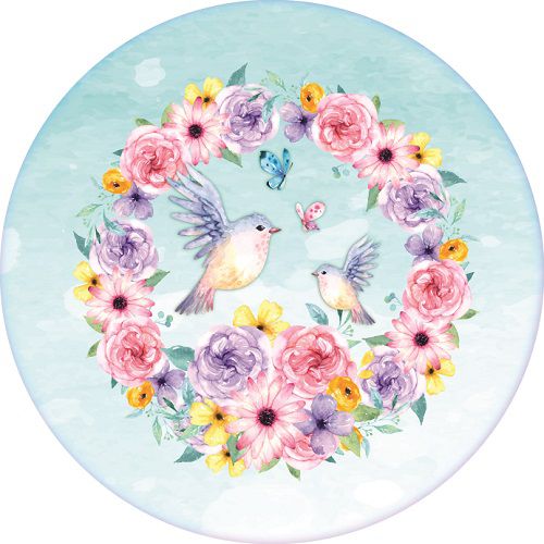 Painel Festa Redondo Sublimado Floral C/elástico