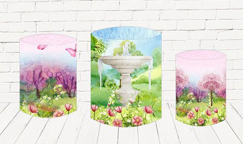 Trio De Capas P/ Cilindros Sublimado Jardim Veste Fácil