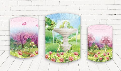 Trio De Capas P/ Cilindros Sublimado Jardim Veste Fácil