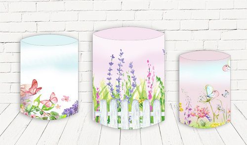 Trio De Capas P/ Cilindros Sublimado Jardim Veste Fácil
