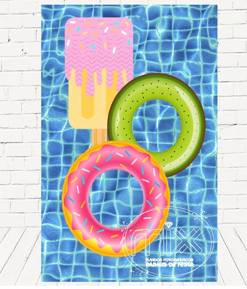 Painel Retangular Decorativo Para Festa Pool Party