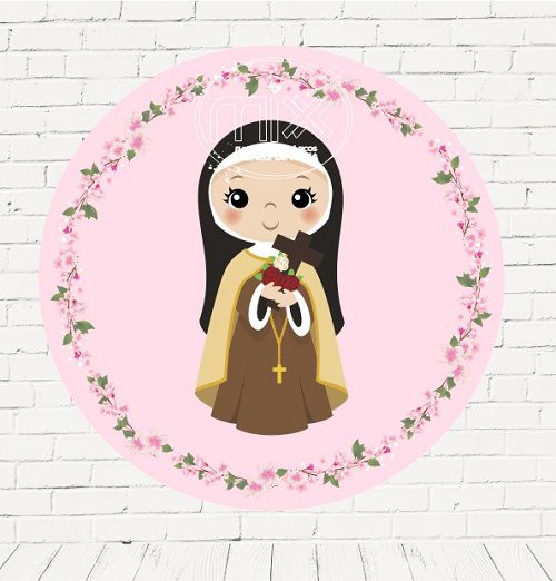 Painel Festa Redondo Sublimado Santinha C/elástico