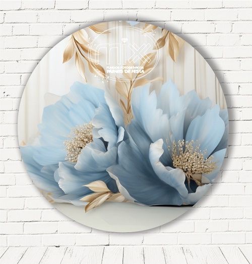 Painel Festa Redondo Sublimado Floral C/elástico