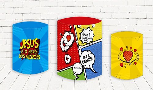 Trio De Capas P/ Cilindros Sublimado Jesus Herói Veste Fácil