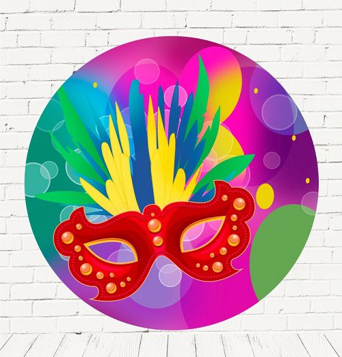 Painel Festa Redondo Sublimado Carnaval C/elástico