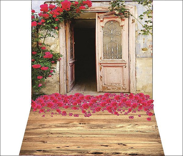 Fundo Fotográfico Vertical Cenário Flores Bougainville