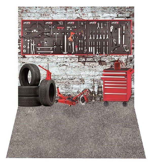 Fundo Fotográfico Vertical Cenário Borracharia