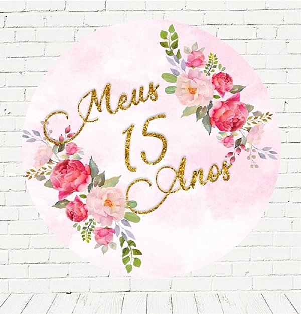 Painel Redondo em Tecido Sublimado C/elástico 15 anos