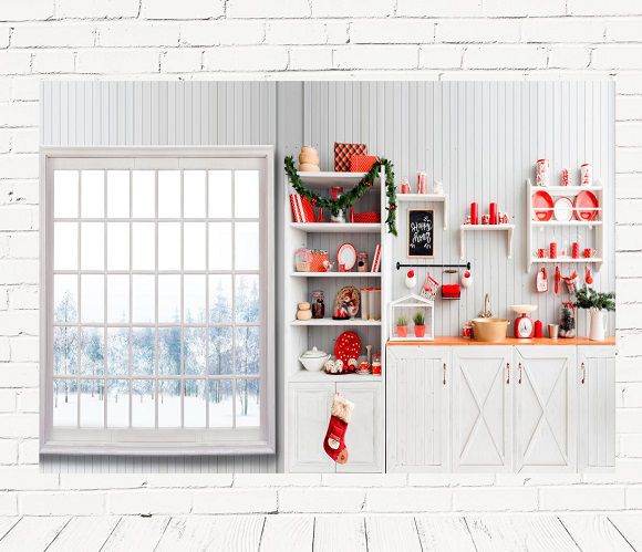 Fundo Fotográfico Cenário Cozinha Natal