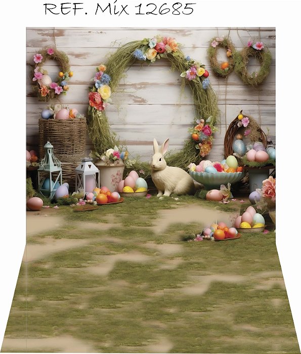 Fundo Fotográfico Vertical Cenário Pascoa