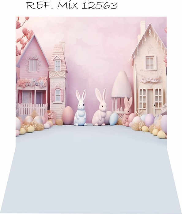 Fundo Fotográfico Vertical Cenário Pascoa