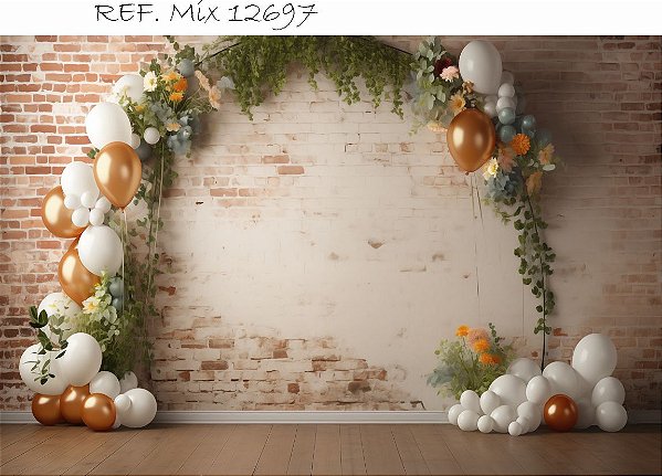 Fundo Fotográfico Cenário Dia Das Mães Floral Balão