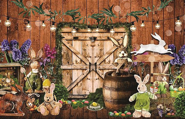 Fundo Fotográfico Em Tecido Cenário Páscoa