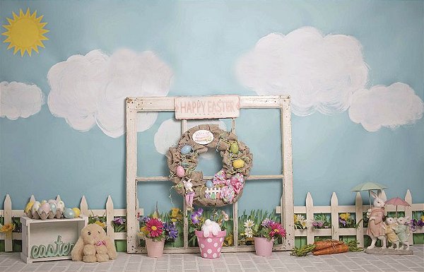 Fundo Fotográfico Em Tecido Cenário Páscoa