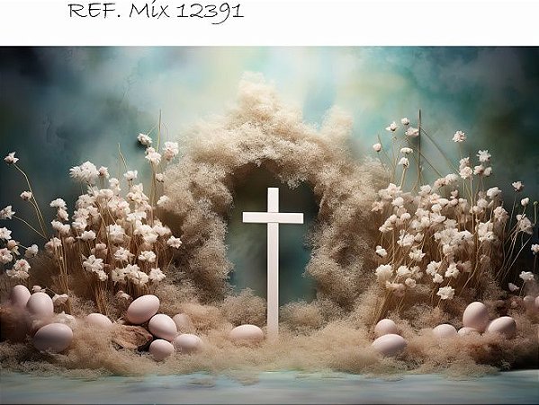 Fundo Fotográfico Em Tecido Cenário Páscoa