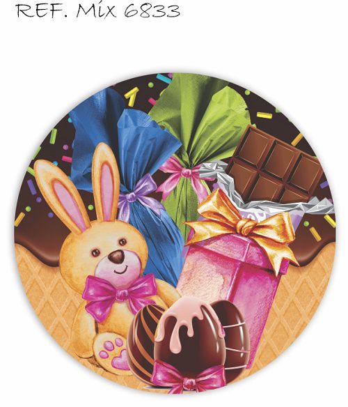 Painel Festa Redondo Sublimado Páscoa C/elástico