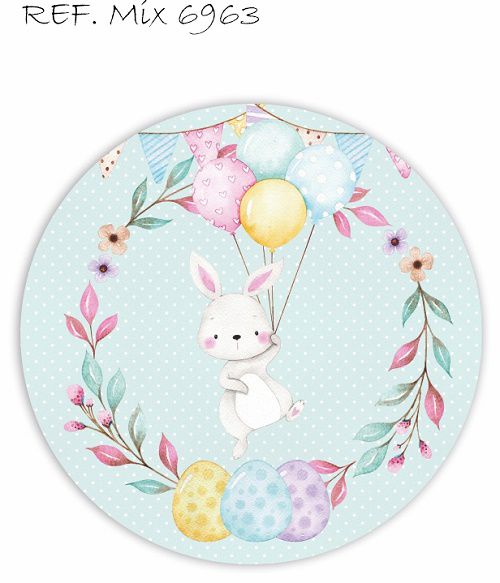 Painel Festa Redondo Sublimado Páscoa C/elástico