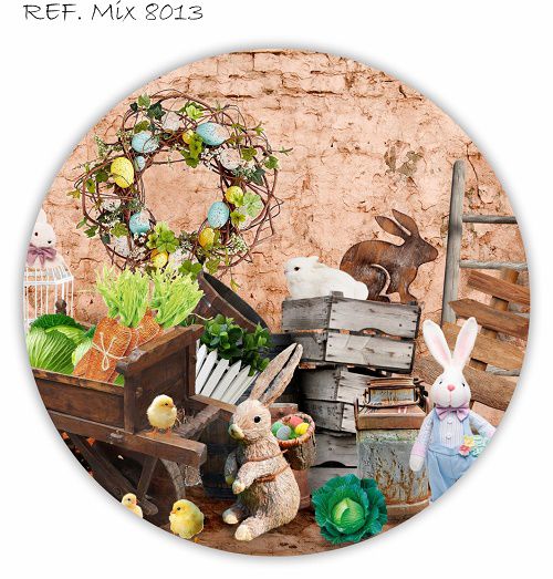 Painel Festa Redondo Sublimado Páscoa C/elástico