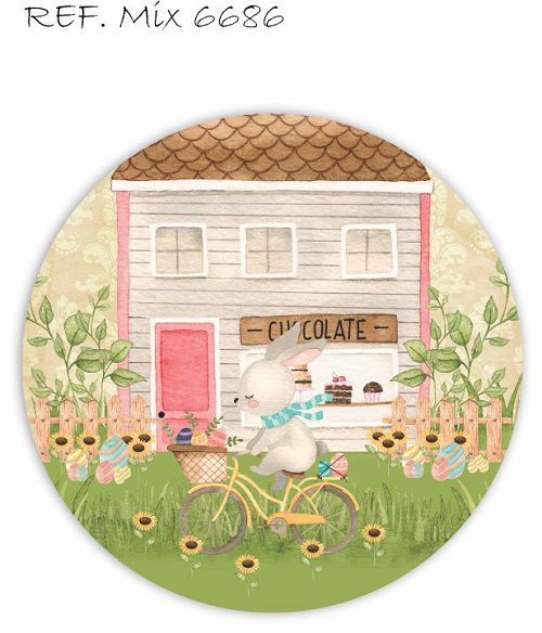 Painel Festa Redondo Sublimado Páscoa C/elástico