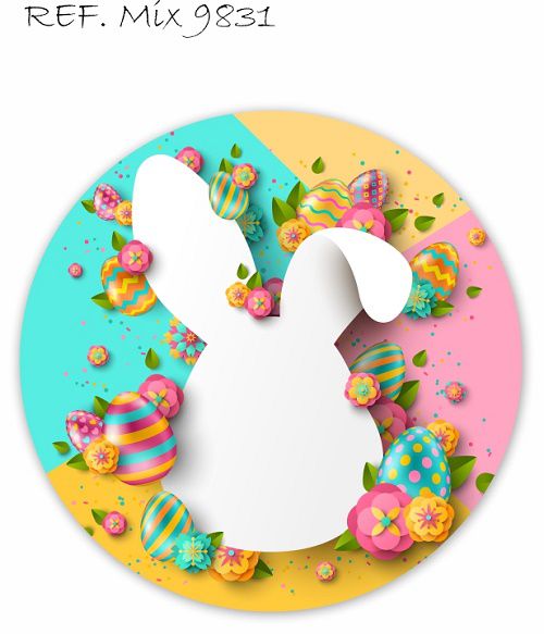 Painel Festa Redondo Sublimado Páscoa C/elástico