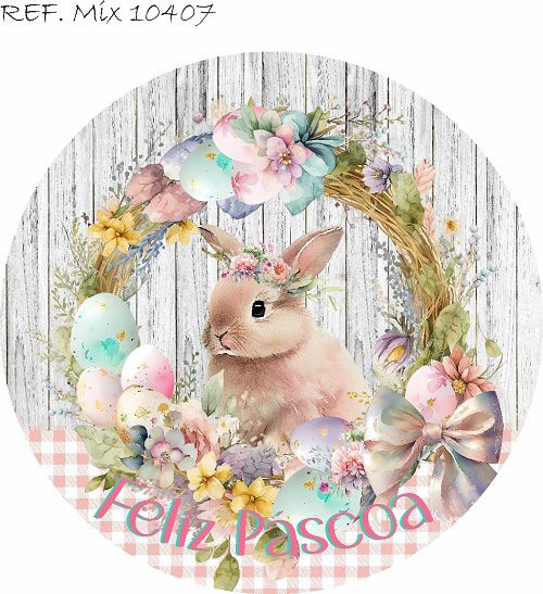 Painel Festa Redondo Sublimado Páscoa C/elástico