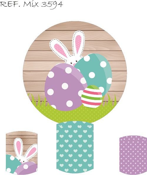 Painel Festa Redondo Sublimado Páscoa C/elástico