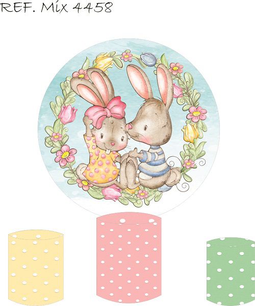 Painel Festa Redondo Sublimado Páscoa C/elástico