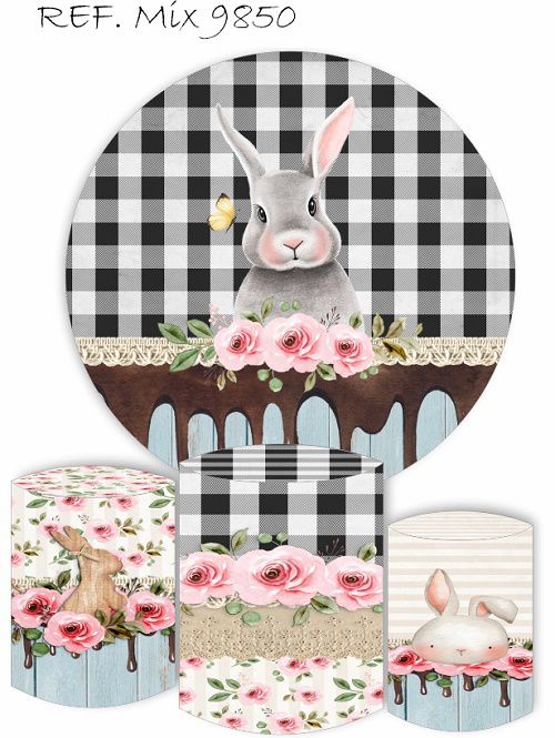 Painel Festa Redondo Sublimado Páscoa C/elástico